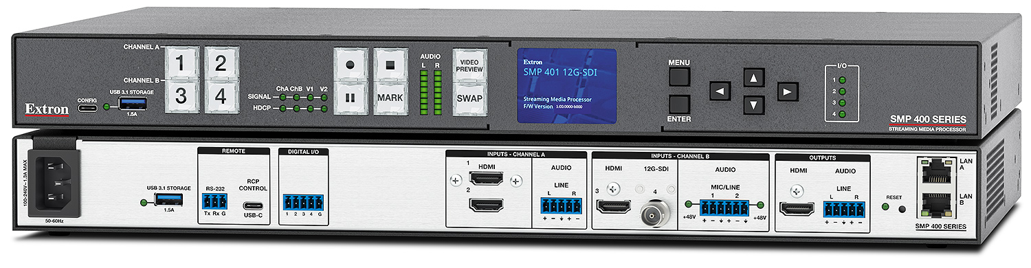 Extron SMP 401 Multi-Channel 4K Recording and Streaming Media Processor - view 2