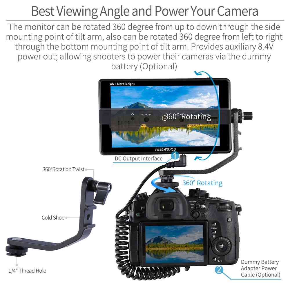 Feelworld LUT6S 6-Inch 2600nit SDI Field Monitor - view 2