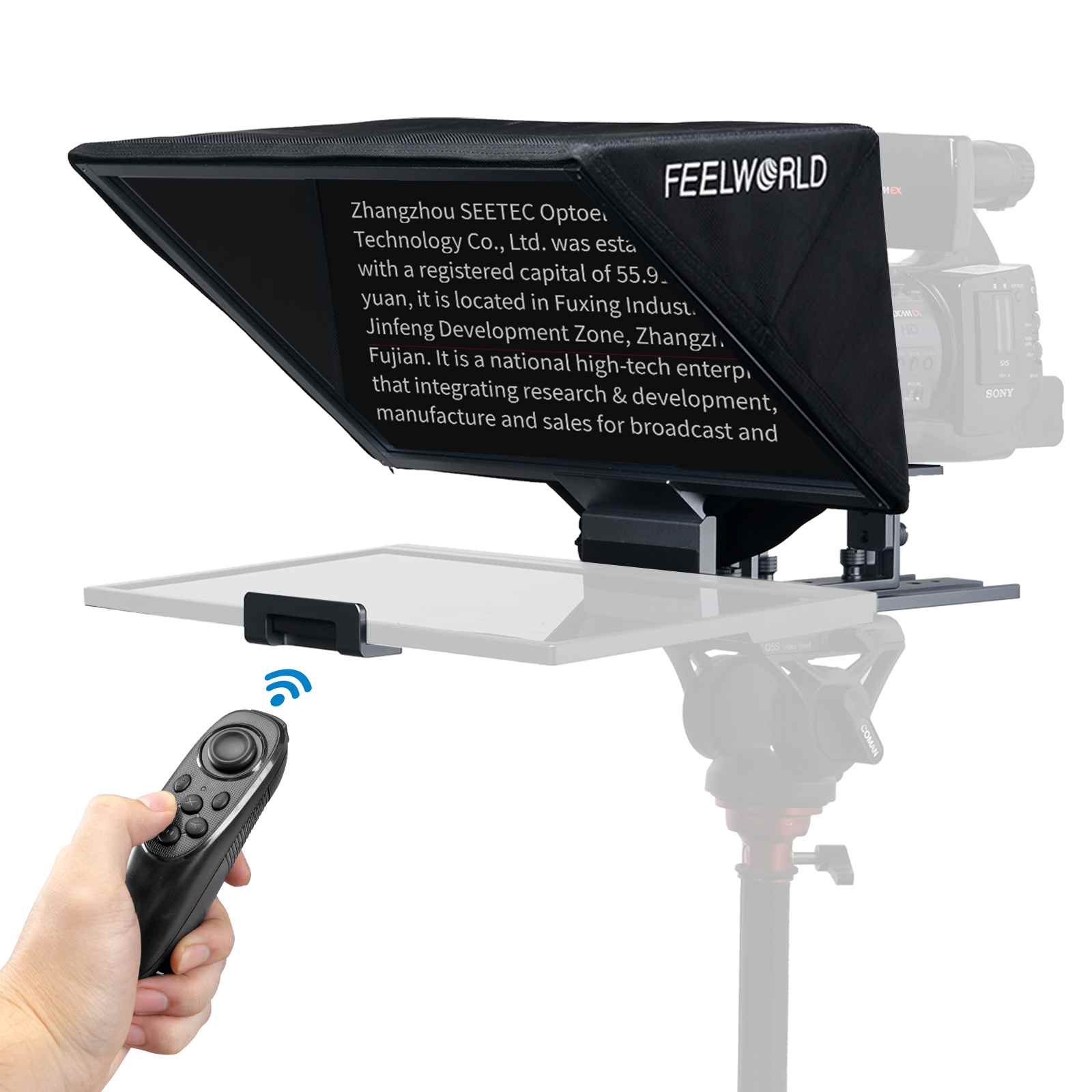 Feelworld TP16 16-Inch Folding Teleprompter - view 2
