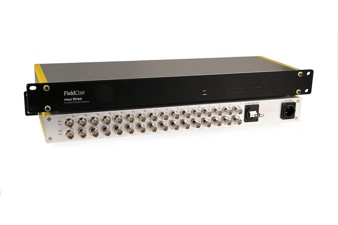 Fieldcast Mux/Demux Three 12G, 16x SDI over One Fiber