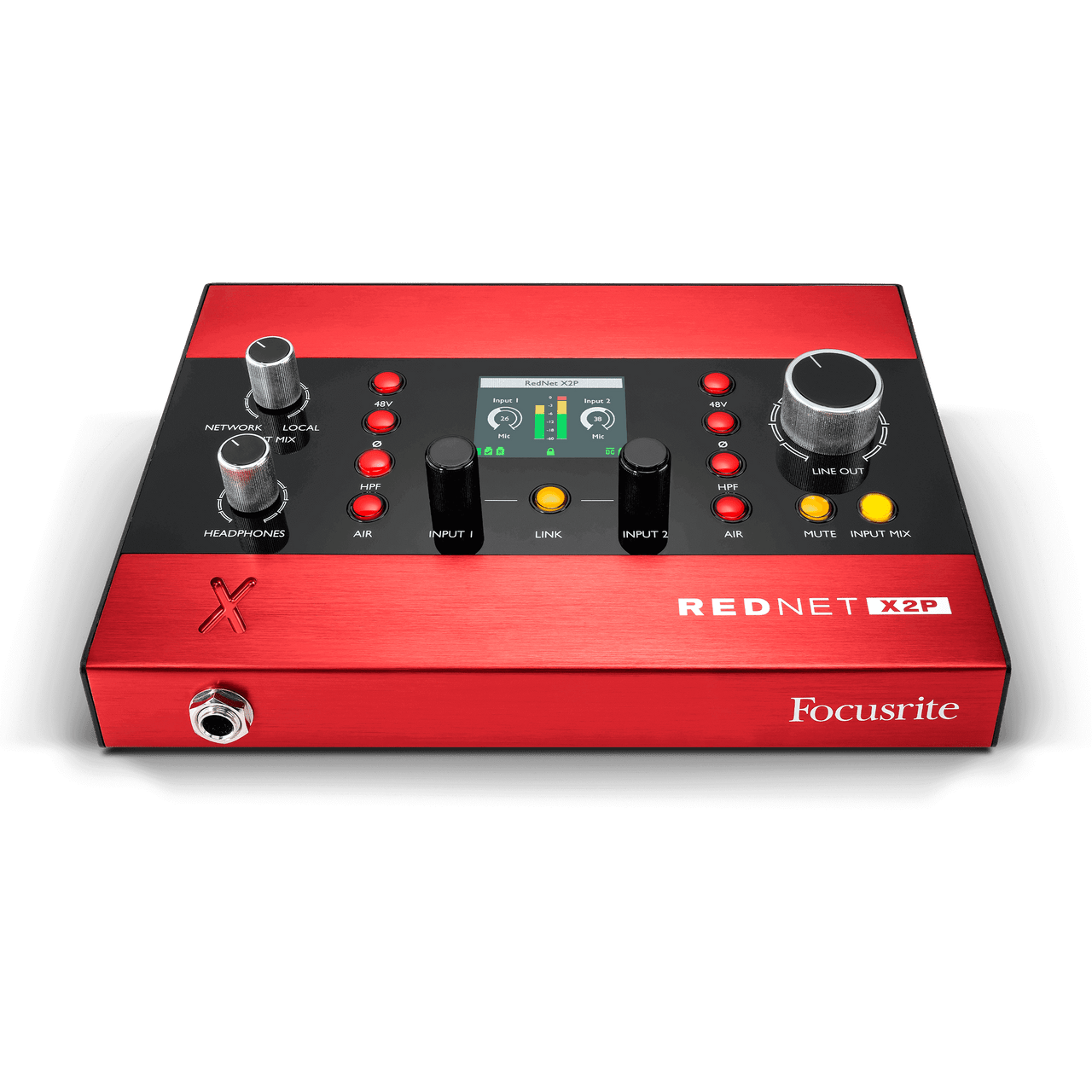 Focusrite RedNet X2P 2x2 Dante Interface with Red Evolution Mic Preamps