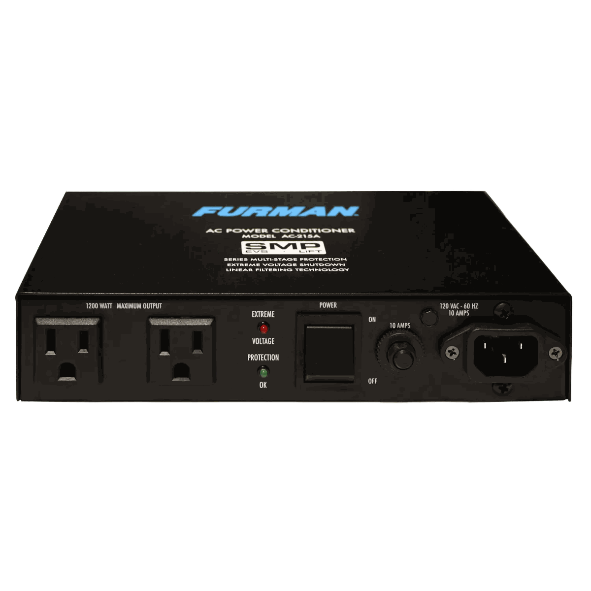 Furman AC-215A Compact 10 Amp Power Conditioner with Auto-Resetting Voltage Protection