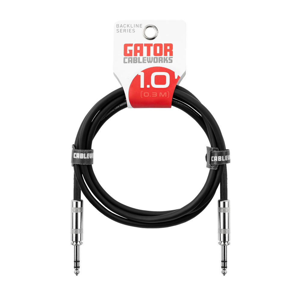 Gator 1-foot TRS 1/4 in Male to Male Balanced Patch Cable