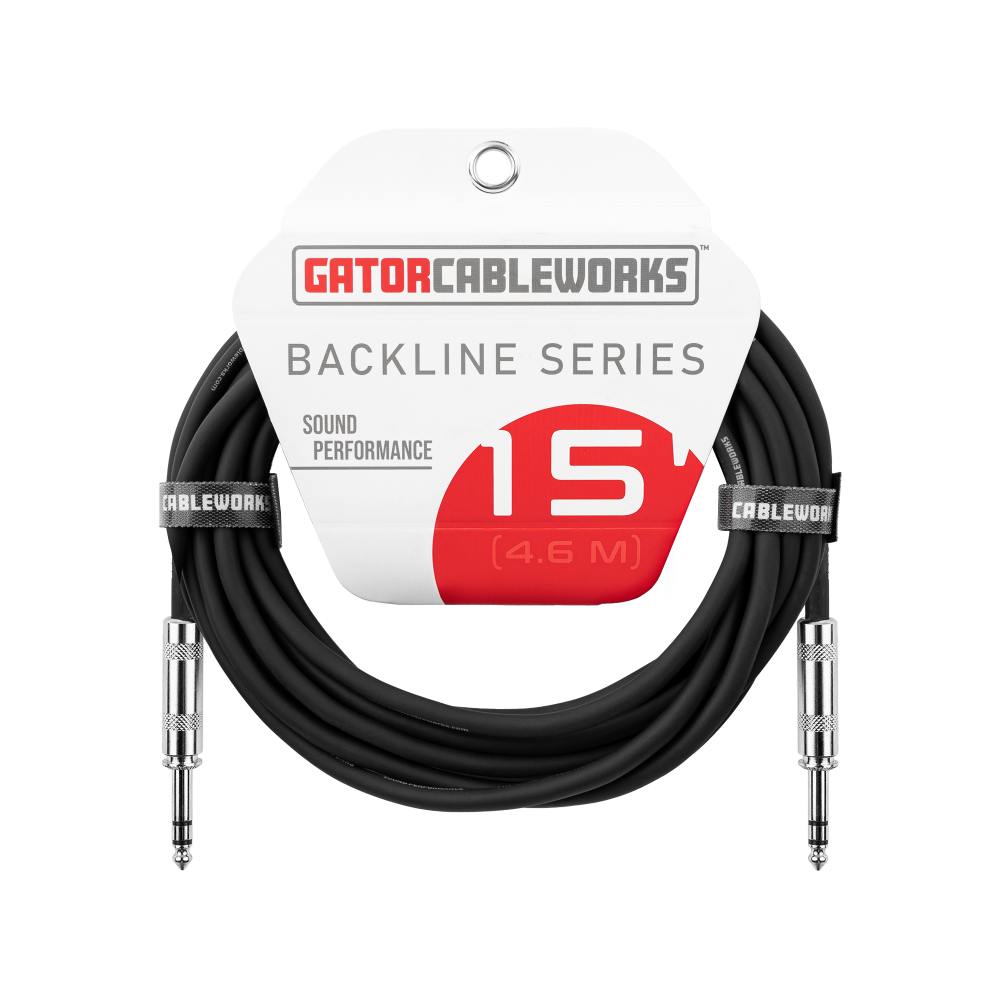 Gator 15-foot TRS 1/4" Male to Male Balanced Patch Cable