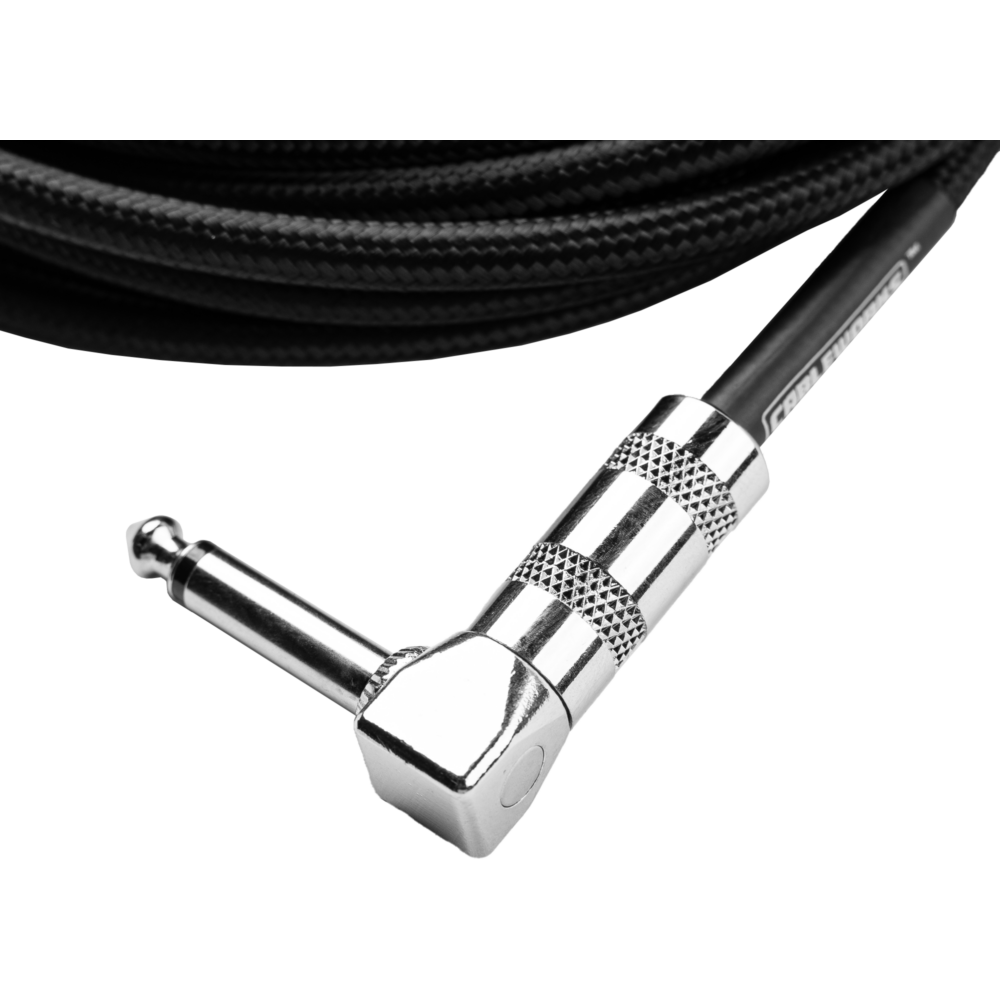 Gator Backline Series 10 Foot Strt to RA Braided Instrument Cable, Black on Black - view 4
