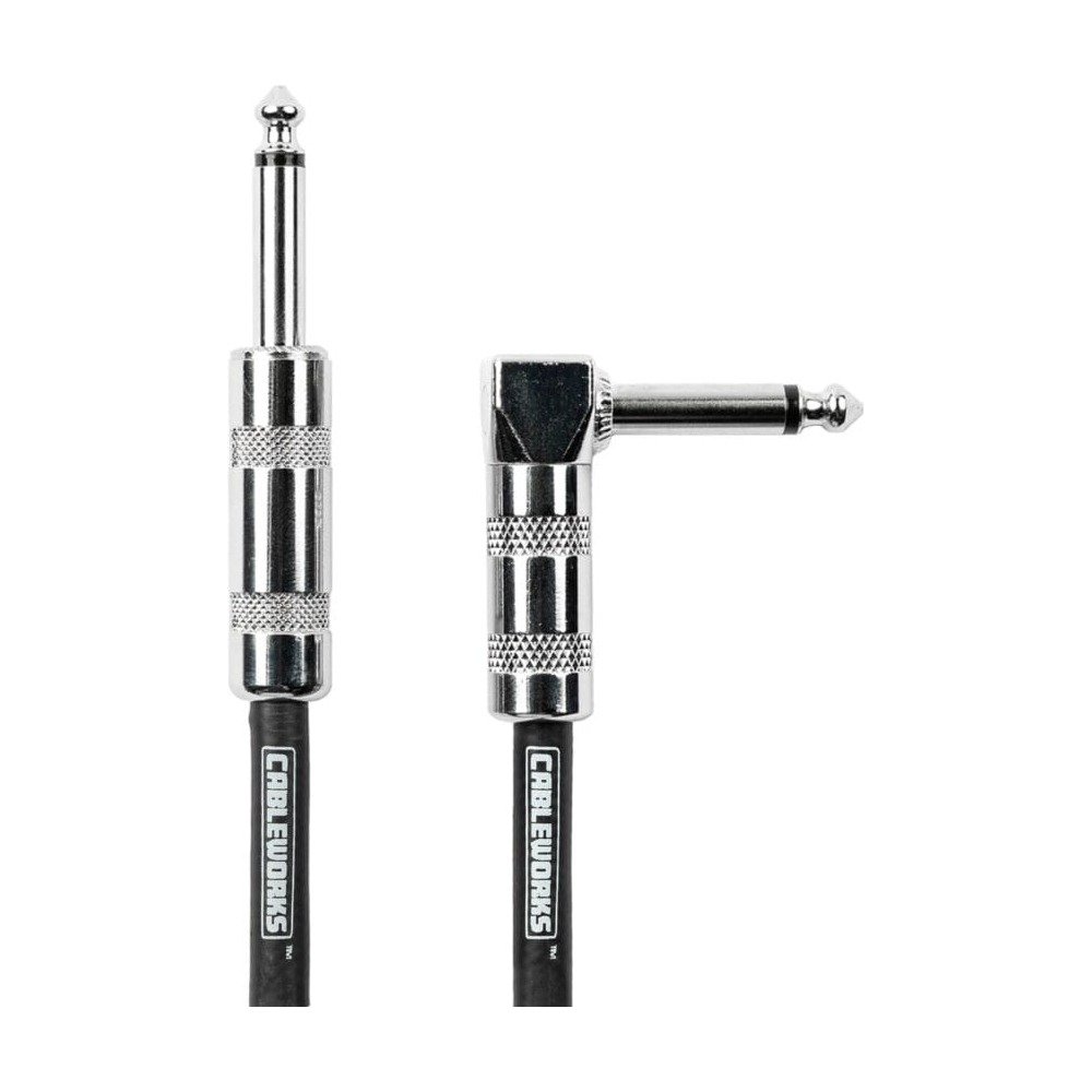 Gator Backline Series 10 Foot Strt to RA Braided Instrument Cable, Black on Black - view 7