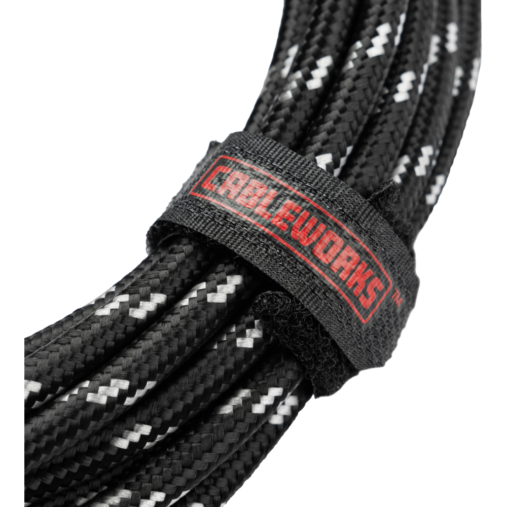 Gator Backline Series 10 Foot Strt to RA Braided Instrument Cable, Black and Grey - view 3
