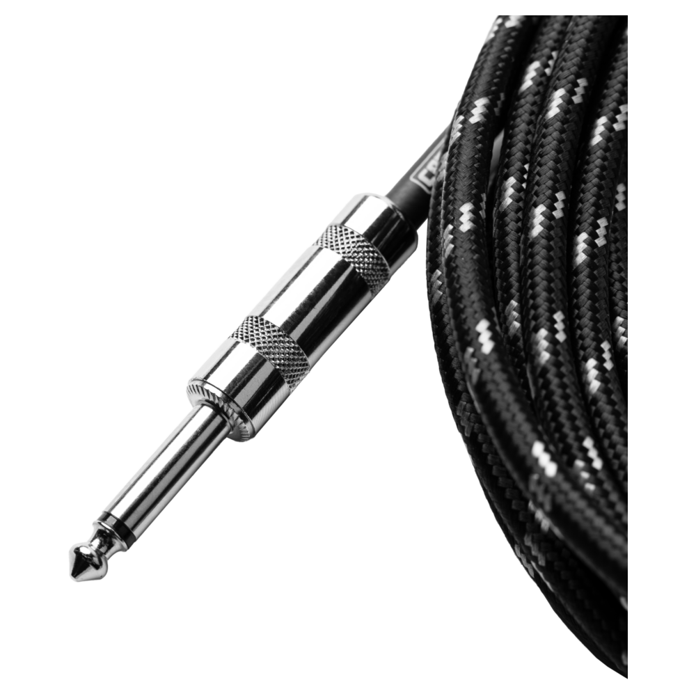 Gator Backline Series 10 Foot Strt to RA Braided Instrument Cable, Black and Grey - view 5
