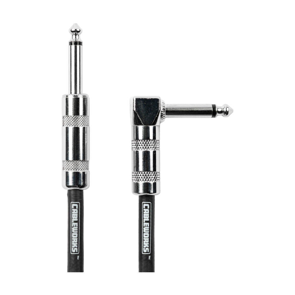 Gator Backline Series 10 Foot Strt to RA Braided Instrument Cable, Black and Grey - view 7