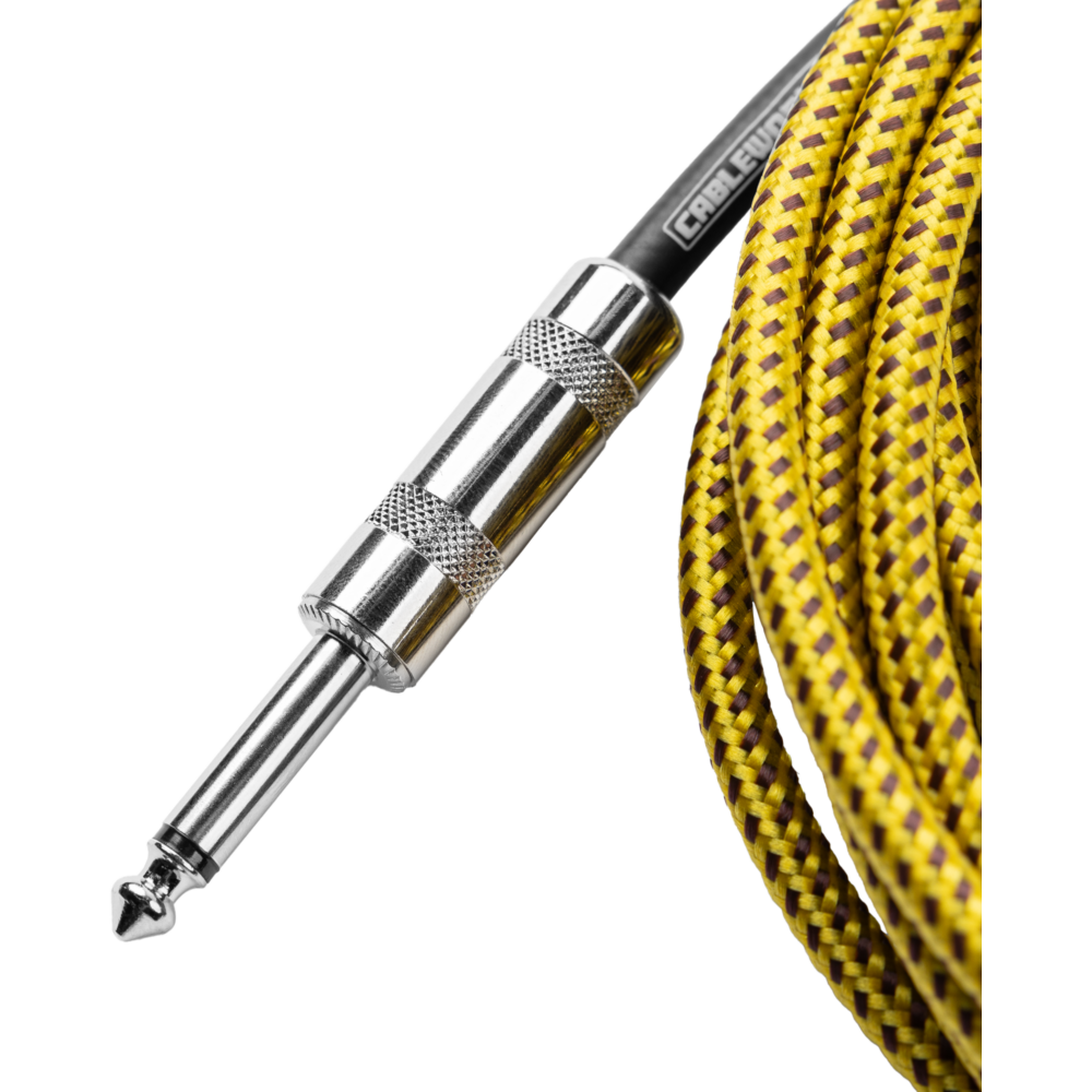 Gator Backline Series 10 Foot Strt to RA Braided Instrument Cable, Brown/Yellow - view 5