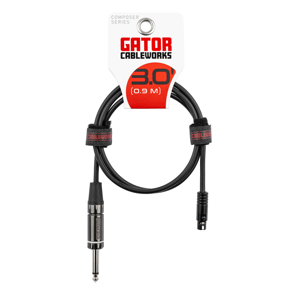 Gator Composer Series Composer Straight Wireless Instrument Cable, 3 foot