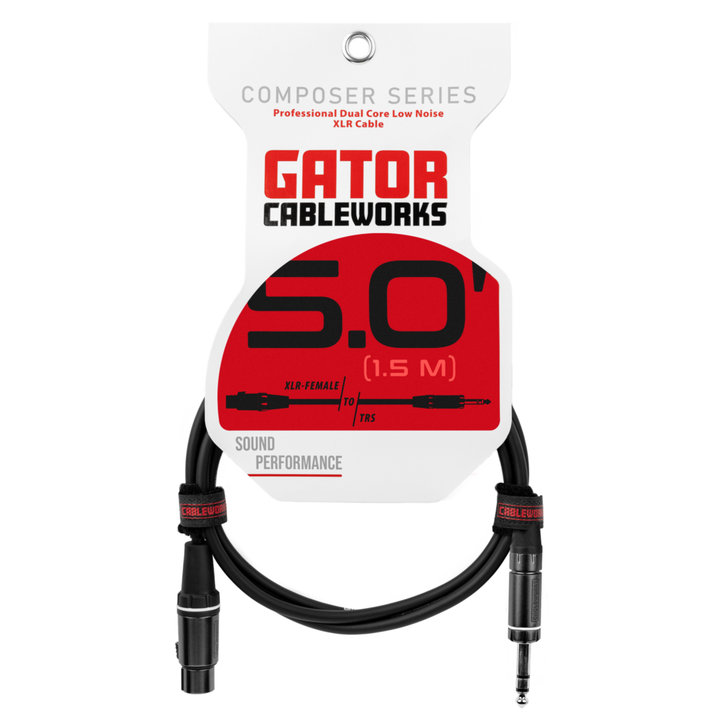 Gator Composer Series 5 Foot XLR F to TRS Cable product image