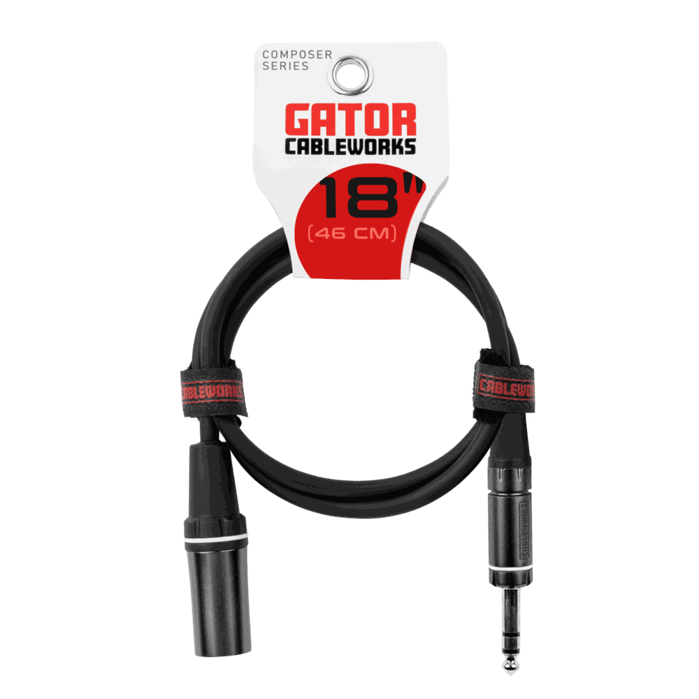 Gator 18 Inch XLR M to TRS Cable