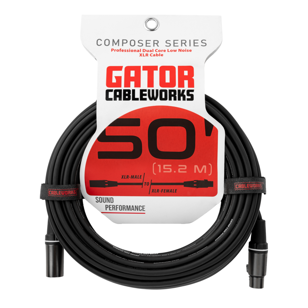 Gator GCWC-XLR-50 CableWorks Composer XLR Microphone Cable, 50 ft