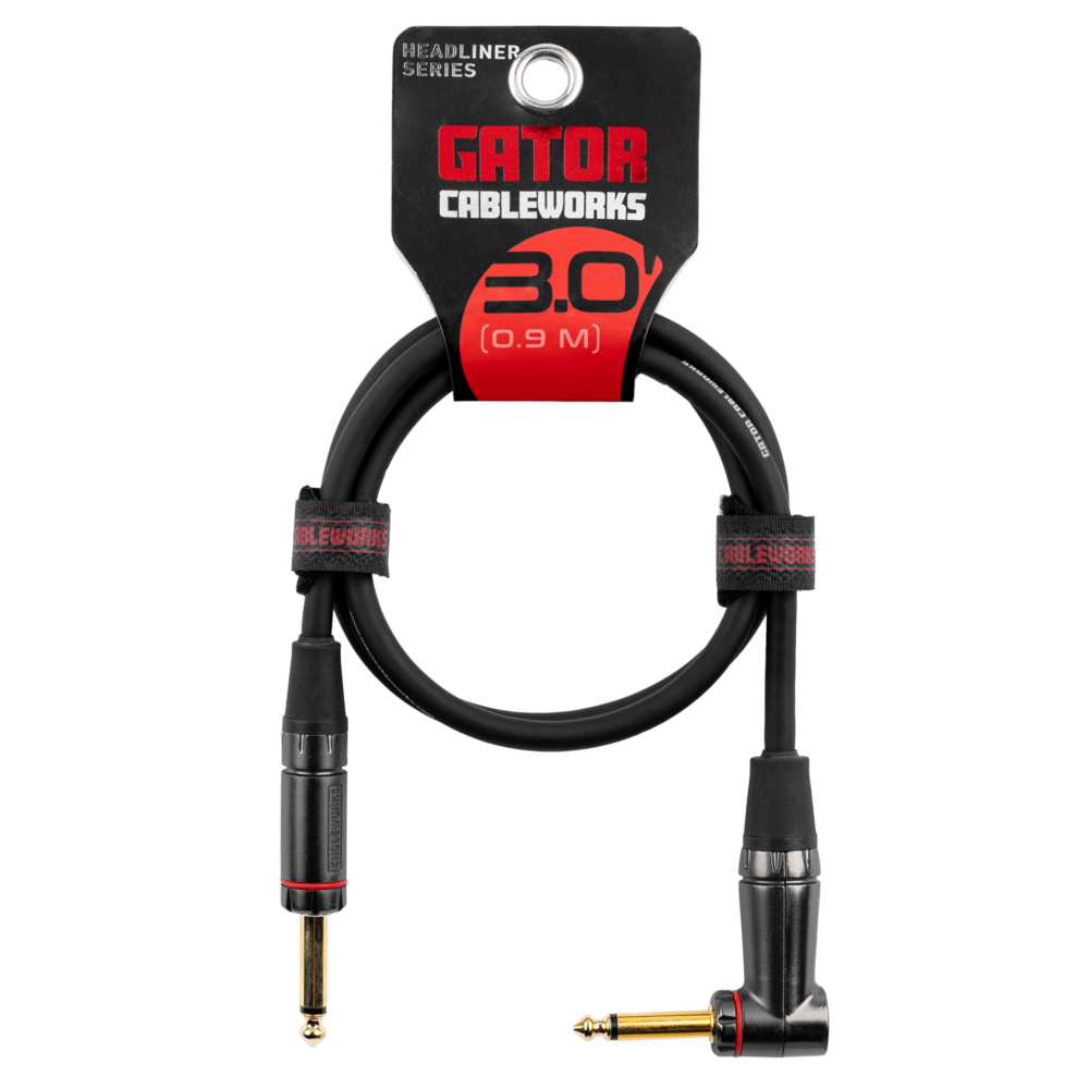 Gator Headliner Series 3 Foot Strt to RA Instrument Cable product image