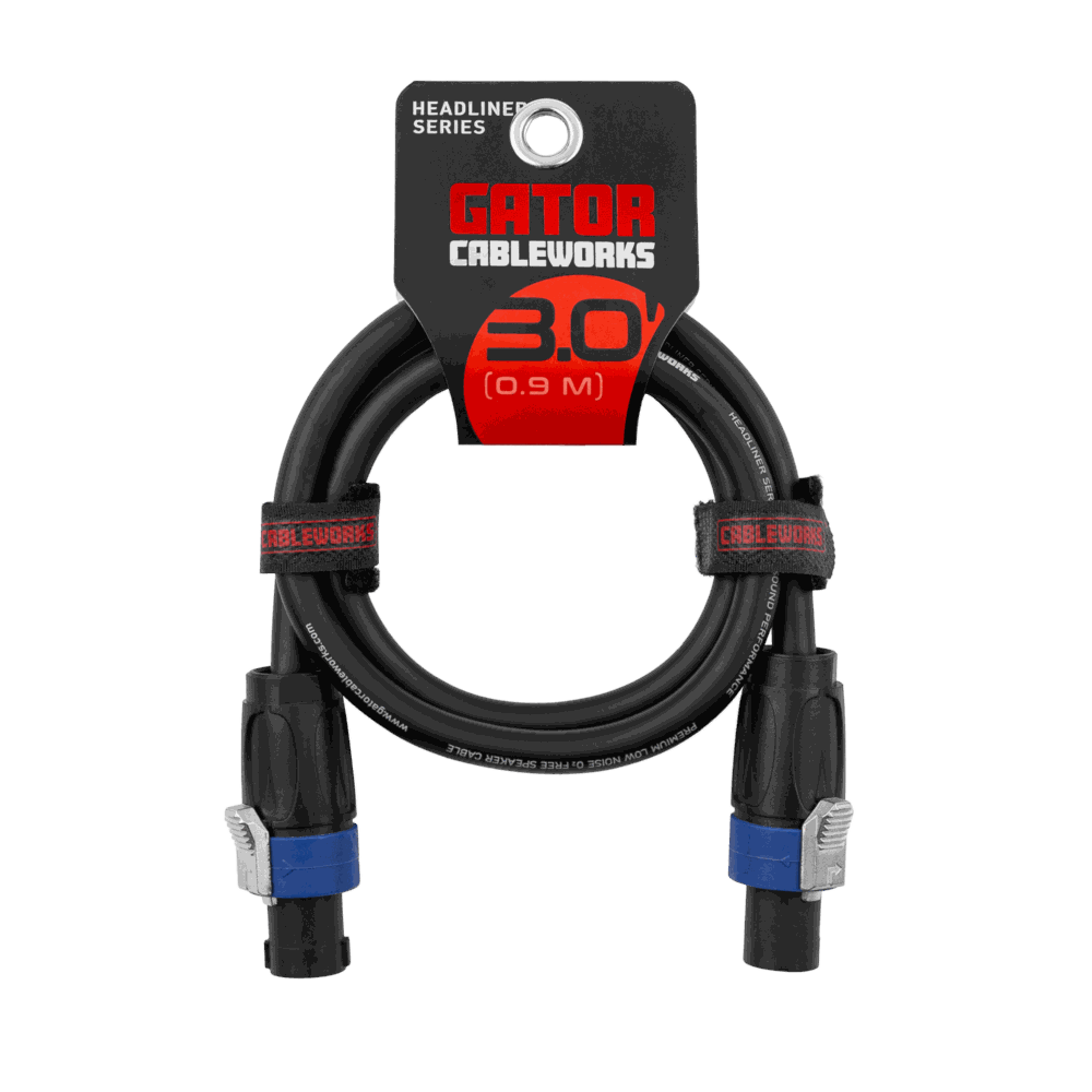 Gator Headliner Series 3 Foot Twist Lock Connector Speaker Cable product image