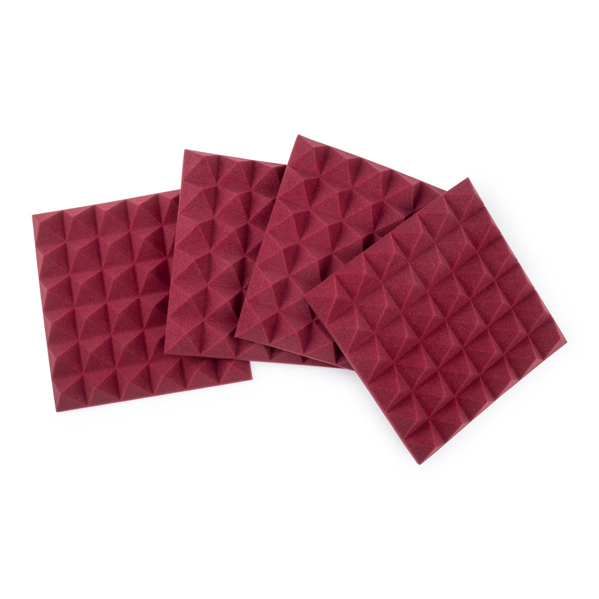 Gator 4 Pack of Burgundy 12x12" Acoustic Pyramid Panel product image