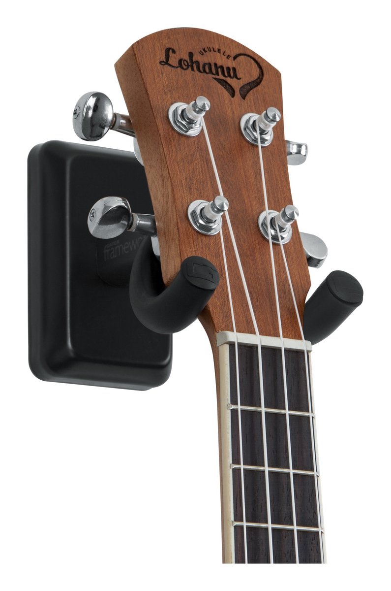 Gator Frameworks Black Wall Mount Ukulele Hanger