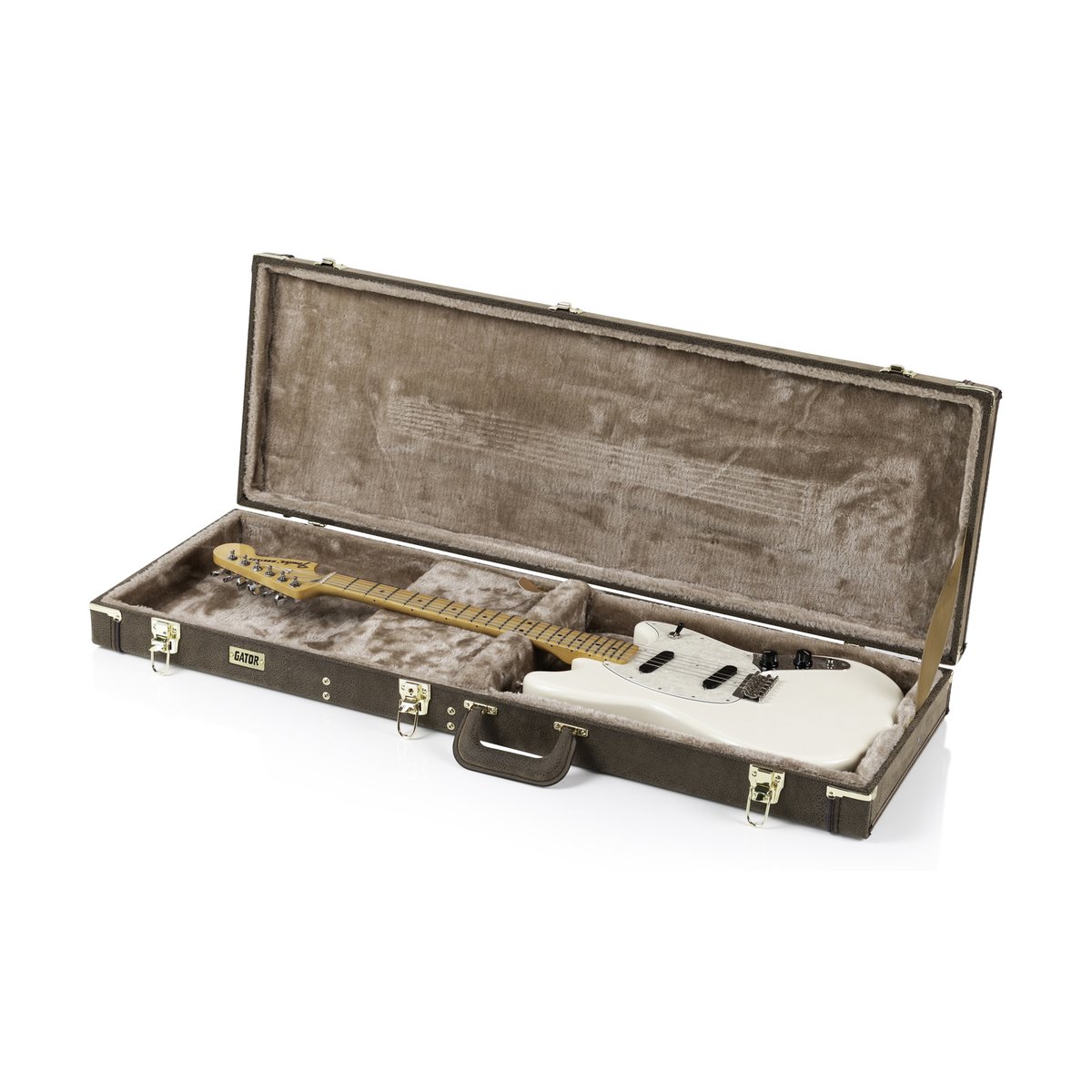 Gator Electric Guitar Deluxe Wood Case, Vintage Brown