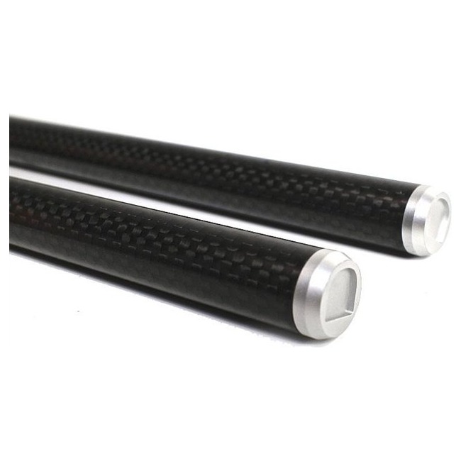 Genustech G-DCFR 15mm Carbon Fiber Rods, Pair End Caps, At A Fraction Of The Weight