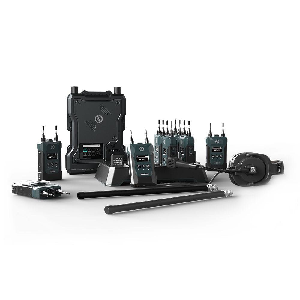 Hollyland Solidcom M1-4B-DH Full-Duplex Wireless Intercom, 4 Beltpacks, Dual-Ear Headsets - view 2