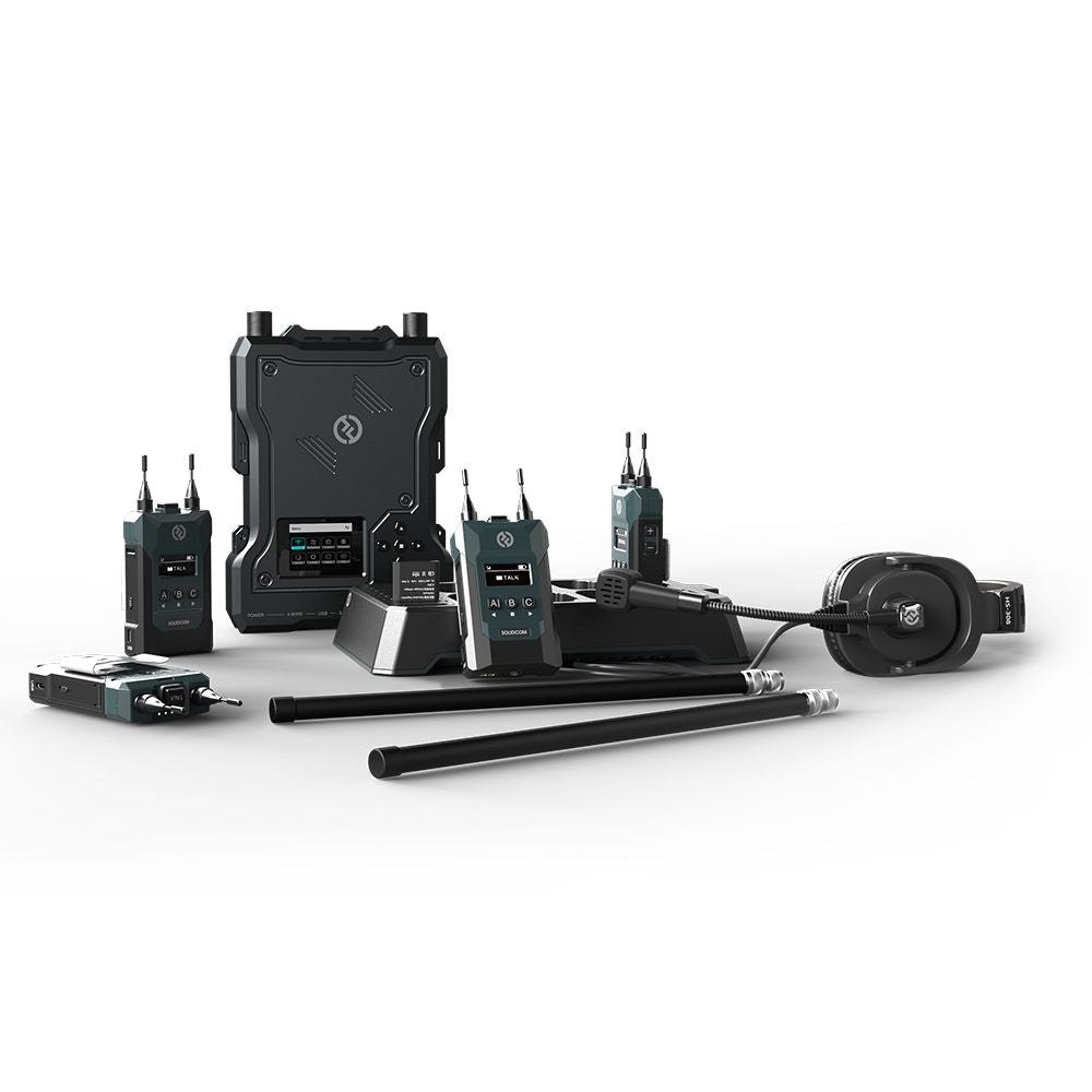 Hollyland Solidcom M1-4B-DH Full-Duplex Wireless Intercom, 4 Beltpacks, Dual-Ear Headsets - view 3