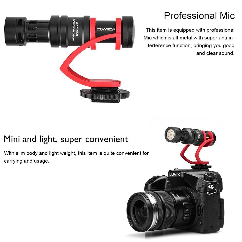Ikan CVM-VM10II-R Mini On-Camera Directional Shotgun Mic (Red) (CoMica) - view 3