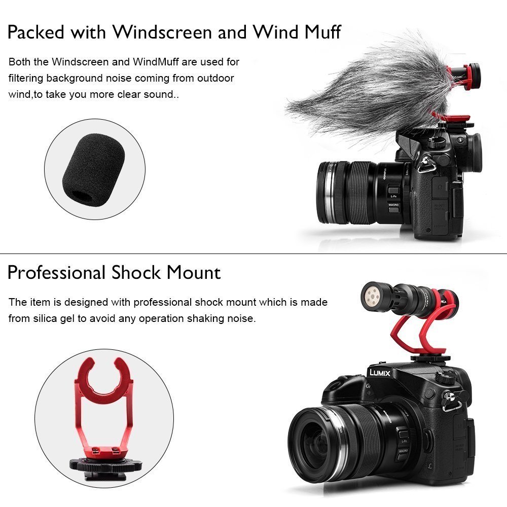 Ikan CVM-VM10II-R Mini On-Camera Directional Shotgun Mic (Red) (CoMica) - view 4