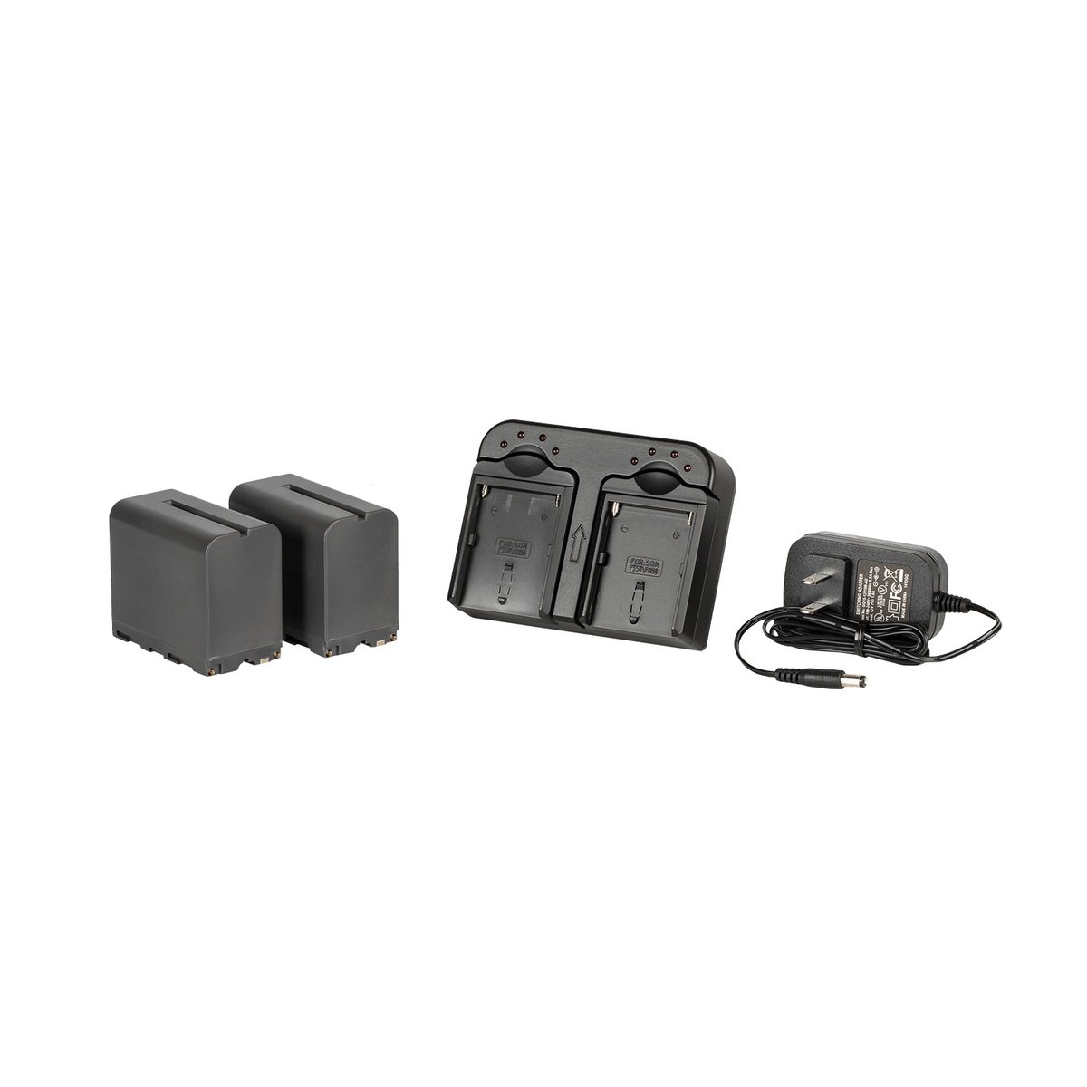 Ikan DV Camera Battery Kit with 2x Sony NP-F970 6600mah Replacement Lithium Batteries and Dual Battery Charger
