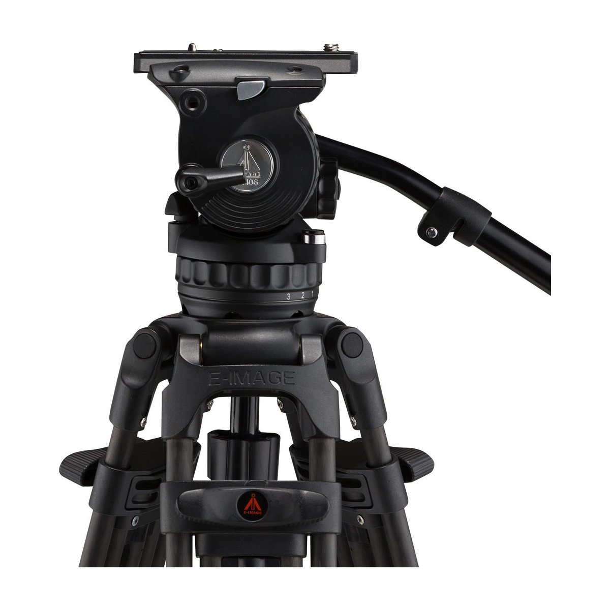 Ikan 2-Stage Carbon Fiber 75mm Fluid Head Tripod Kit, 13.2 lbs Payload, with Counterbalance and Drag (E-Image) - view 2