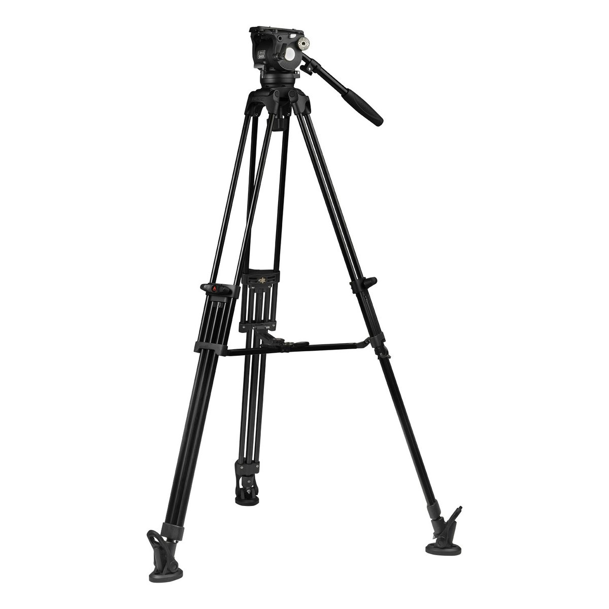 Ikan 2-Stage Aluminum 75mm Fluid Head Tripod Kit, 17.6 lbs Payload, w/ Counterbalance (E-Image)