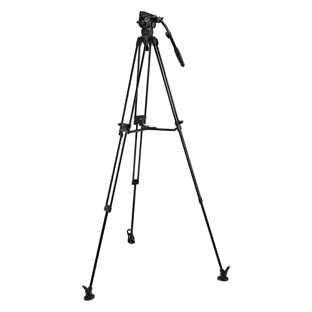 Ikan 2-Stage Aluminum 75mm Fluid Head Tripod Kit, 22 lbs Payload, with Counterbalance and Drag (E-Image) - view 2