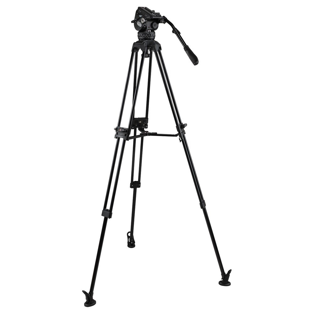 Ikan 2-Stage Aluminum 100mm Fluid Head Tripod Kit, 39.6lbs Payload, with Counterbalance and Drag (E-Image) - view 2