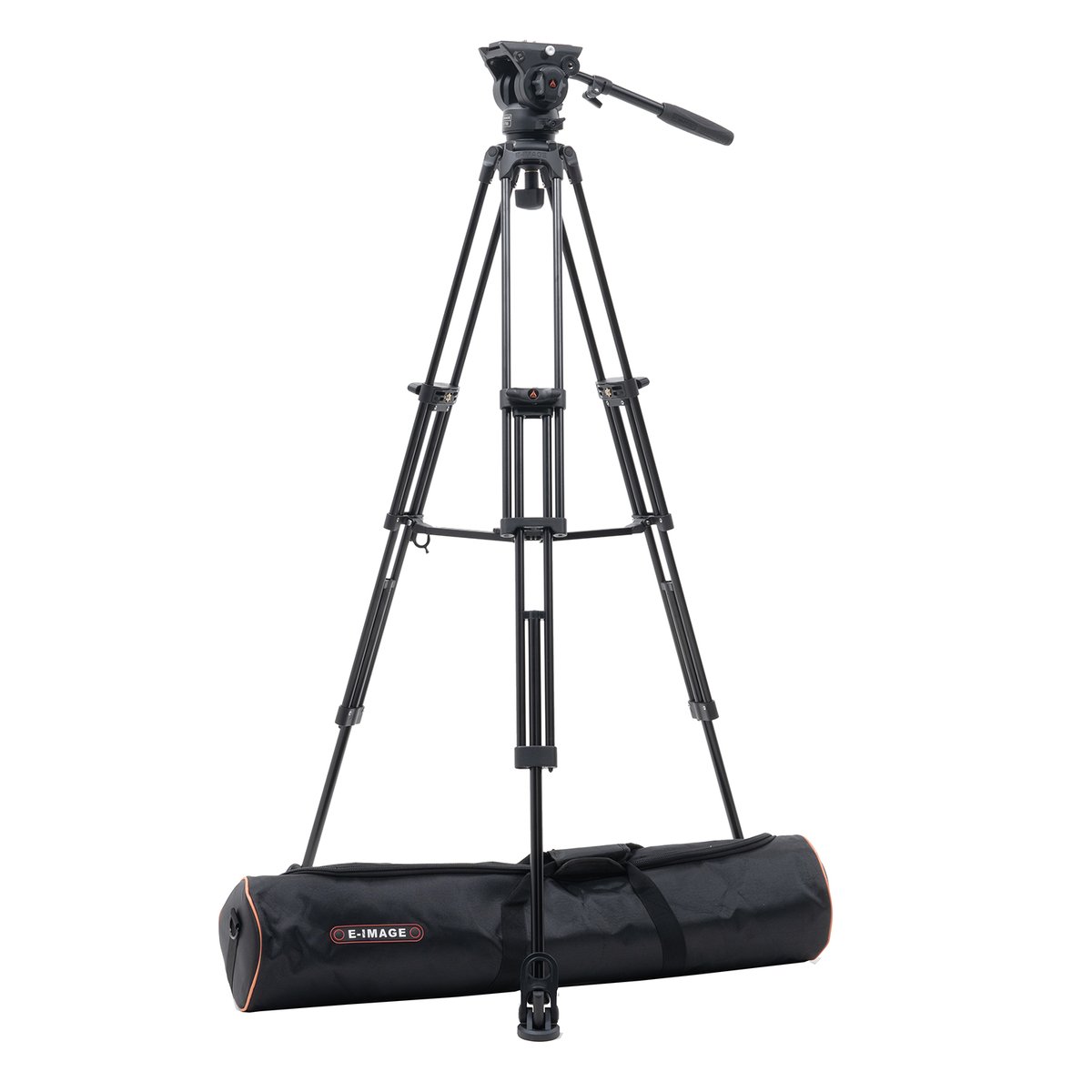 Ikan 2-Stage Aluminum Fluid Head Tripod Kit, 22 lbs Payload, with Adjustable Drag (E-Image)