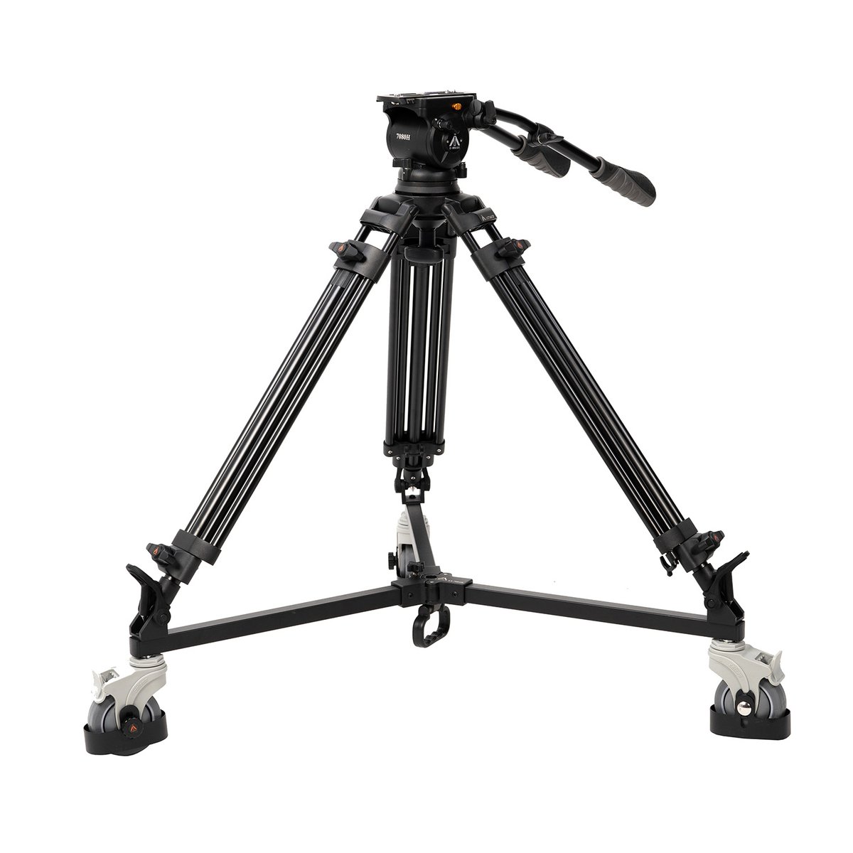 Ikan 2-Stage Aluminum 100mm Fluid Head Tripod and Dolly Kit, 26.4 lbs Payload, with Adjustable Counterbalance (E-IMAGE) - view 2