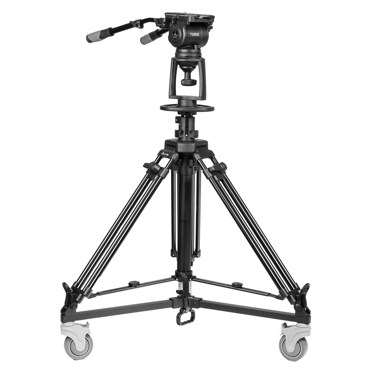 Ikan Pneumatic Aluminum Pedestal with 100mm Fluid Head, 33 lbs Payload, with Adjustable Counterbalance and Fixed Drag (E-Image)