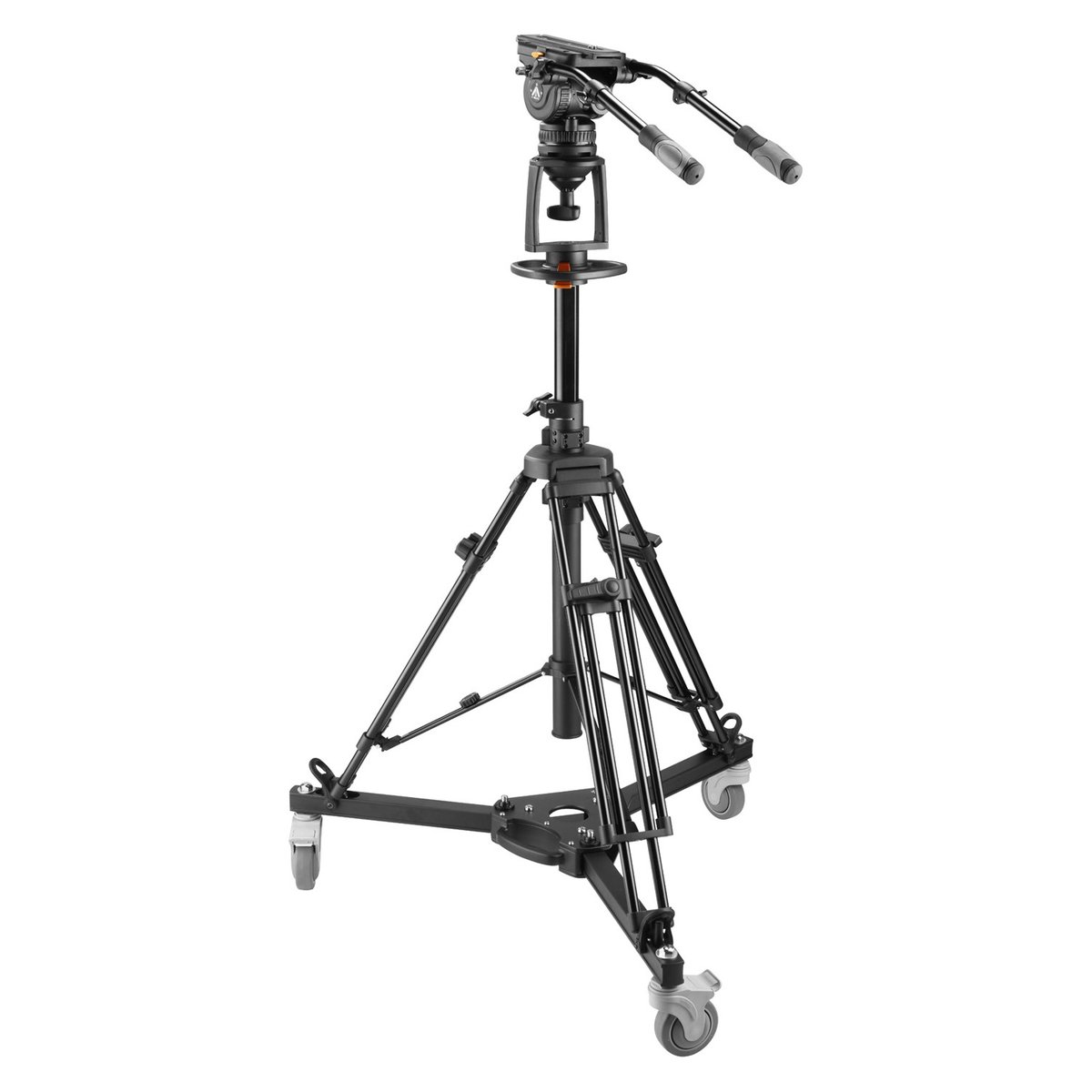 Ikan Pneumatic Aluminum Pedestal with 100mm Fluid Head, 33 lbs Payload, with Adjustable Counterbalance and Drag (E-Image)
