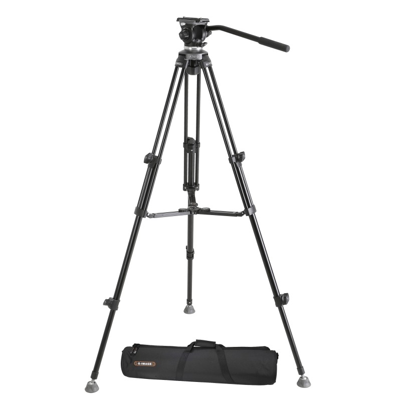 Ikan 2-Stage Aluminum 65mm Fluid Head Tripod Kit, 6.6 lbs Payload, (E-Image)