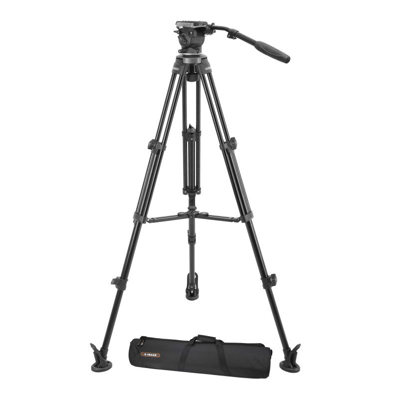 Ikan 2-Stage Aluminum 75mm Fluid Head Tripod Kit, 8.8 lbs Payload, (E-Image)