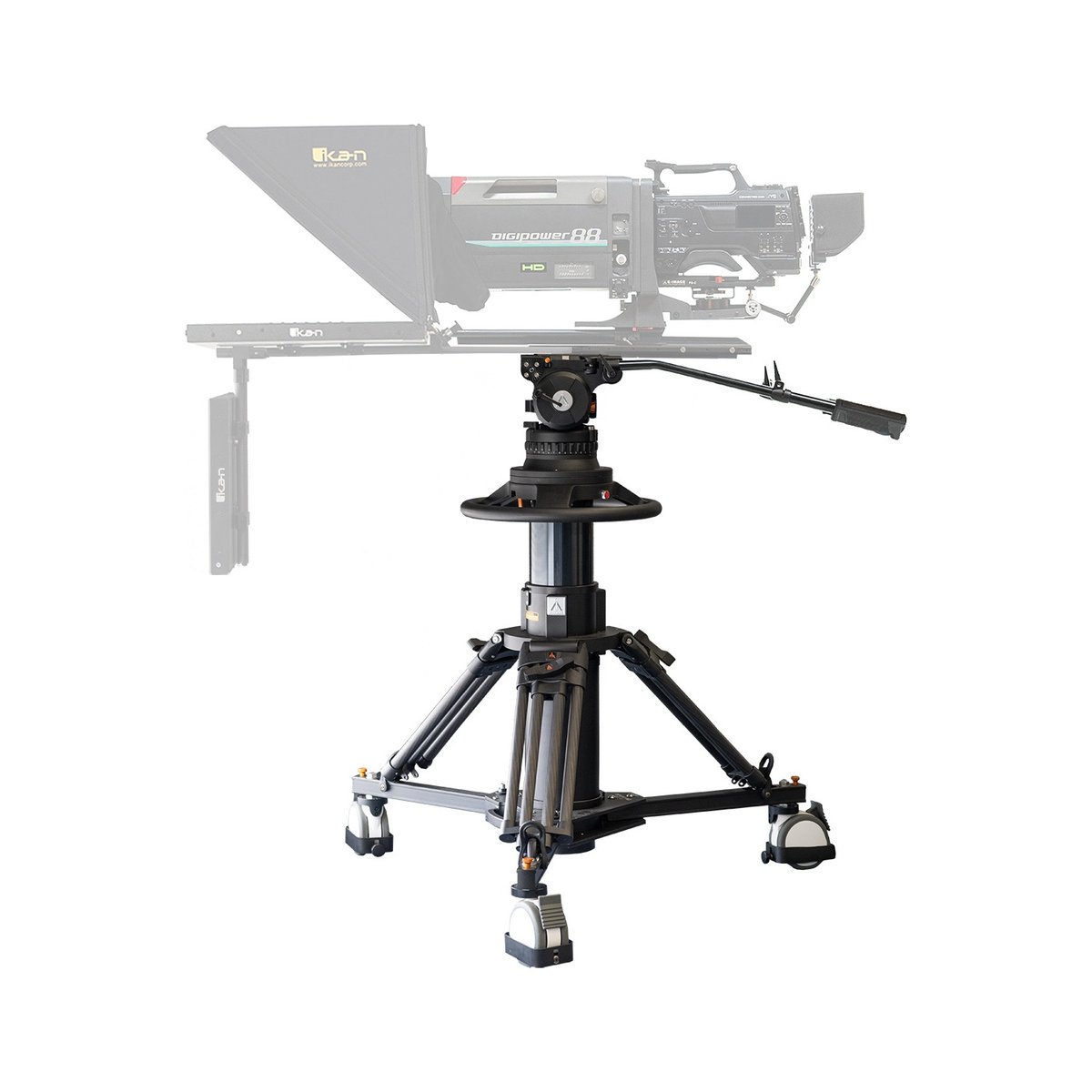 Ikan Pneumatic Carbon Fiber Pedestal with 6-Bolt Flat-Base Fluid Head, 138.6 lbs Payload, with Adjustable Counterbalance and Drag (E-Image) - view 2
