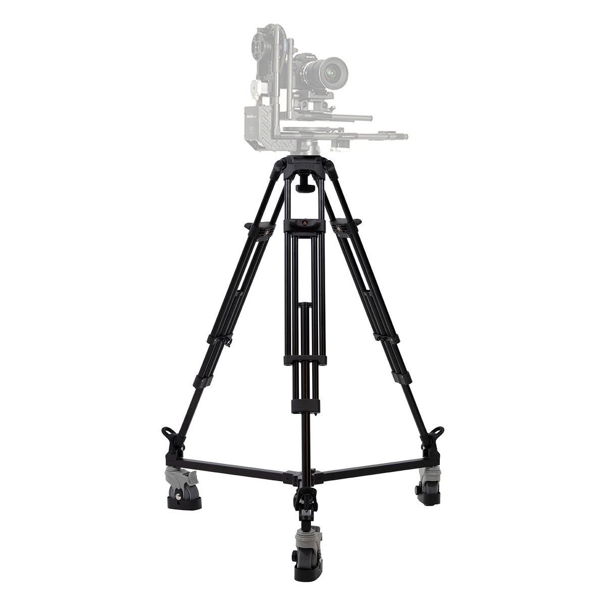 Ikan Aluminum PTZ Tripod w/ 100mm Flat Base & Dolly, Quick Release Plate, 88 lbs. Payload (E-Image) - view 2