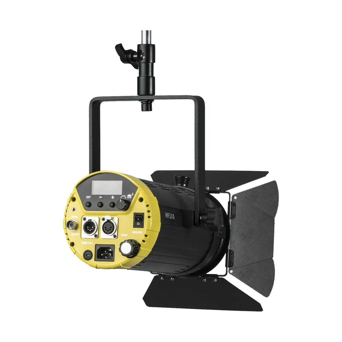 Ikan Helia 150 Watt 4 in. Fresnel Bi-Color LED Studio Light with DMX and 8 Leaf Barn Doors