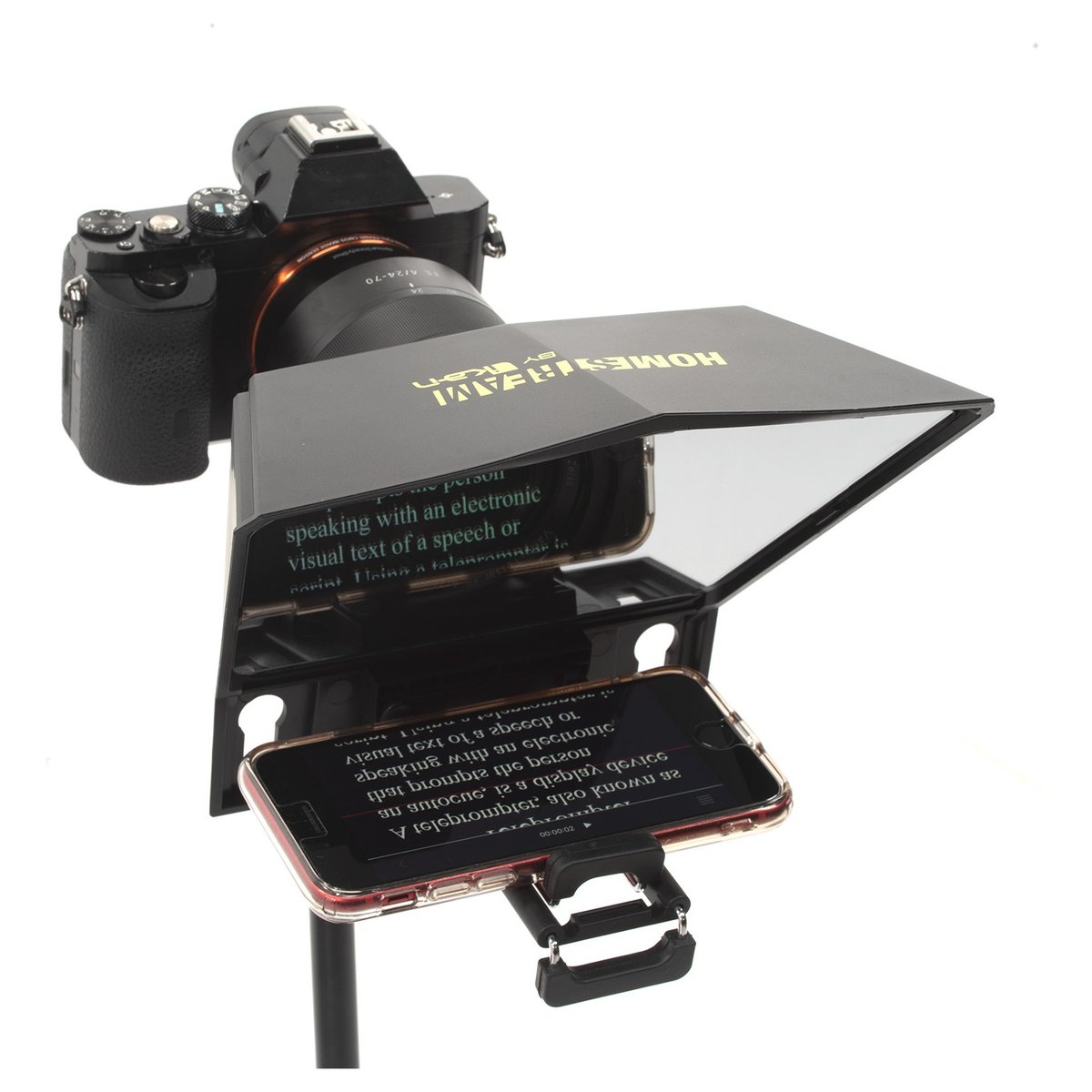 Ikan HomeStream Smartphone Teleprompter for DSLR, Mirrorless Cameras and Smartphones with Bluetooth Remote