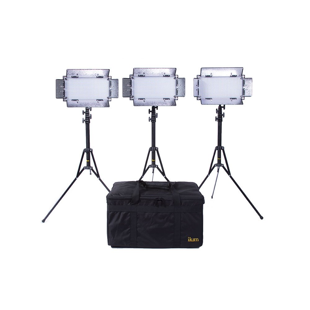 Ikan Kit with 3 x IB508-v2 Bi-color LED Studio Light