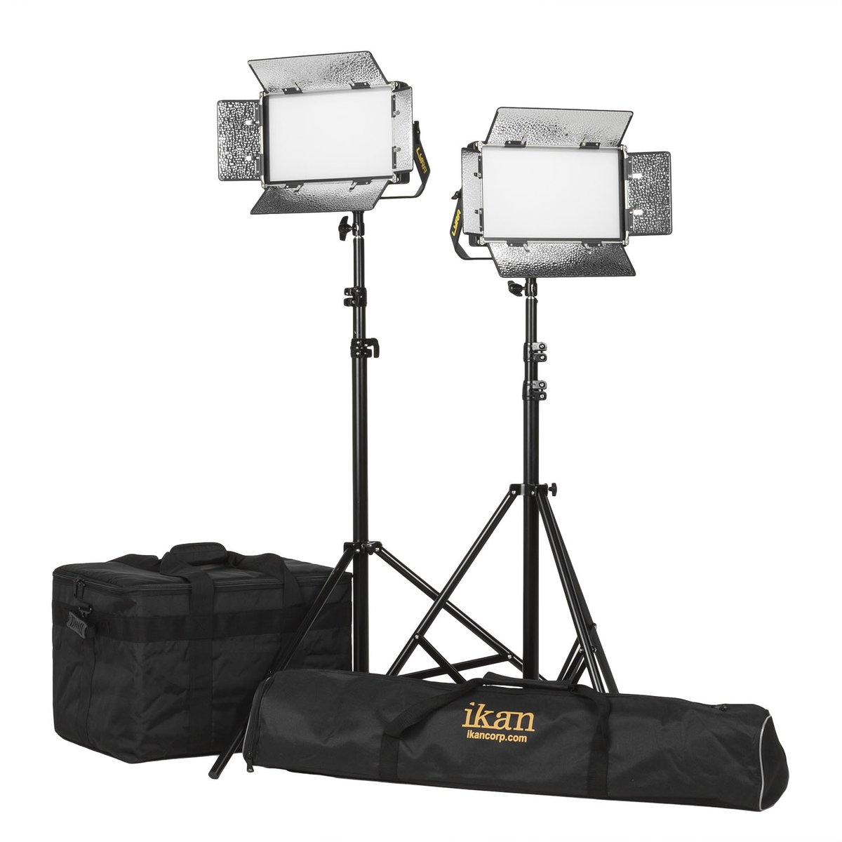 Ikan Lyra Half x 1 Bi-Color (3200K-5600K) 2-Point Soft Panel LED Light Kit with Gold and V-Mount Battery Plate