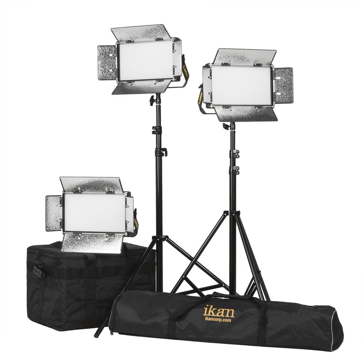 Ikan Lyra Half x 1 Bi-Color (3200K-5600K) 3-Point Soft Panel LED Light Kit with Gold V-Mount Battery Plate