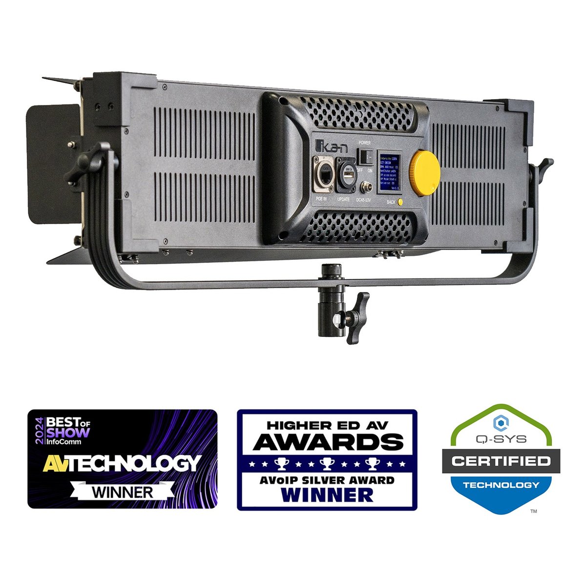 Ikan Lyra POE Low Profile Bi-Color Studio Panel Soft LED Light w/ ArtNet and sACN DMX