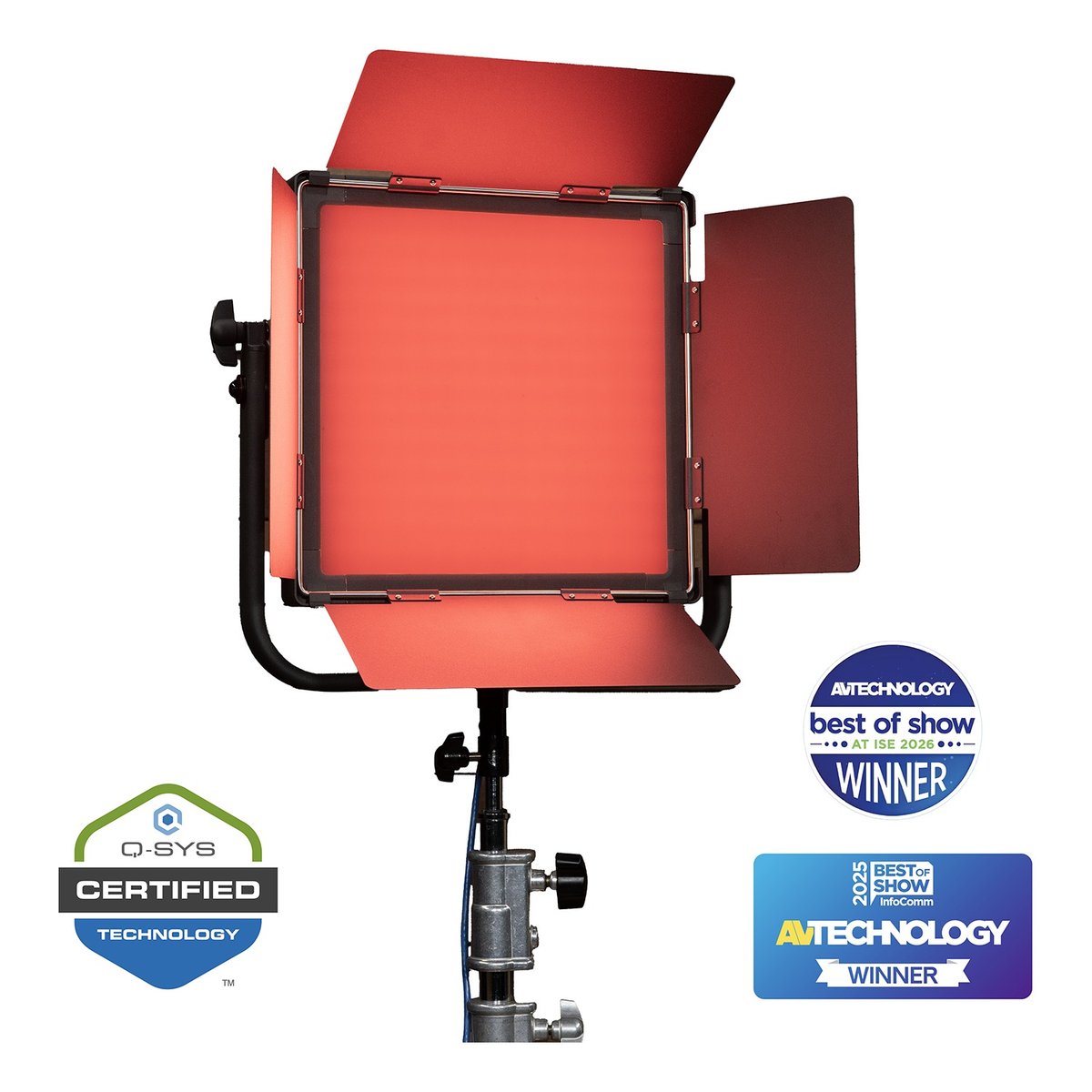 Ikan Lyra POE 1 x 1 RGBWA Color Studio Soft Panel LED Light with ArtNet and sACN DMX