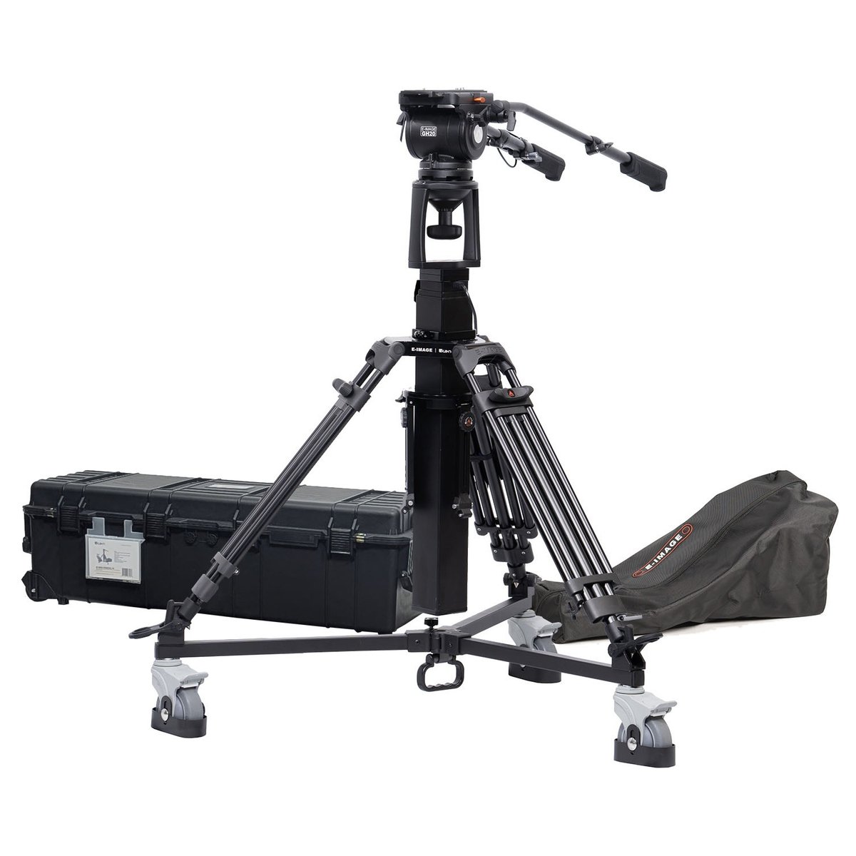 Ikan Motorized Pedestal, Fluid Head w/ Adjustable Counterbalance, 44lbs Payload, Rolling Hard Case product image