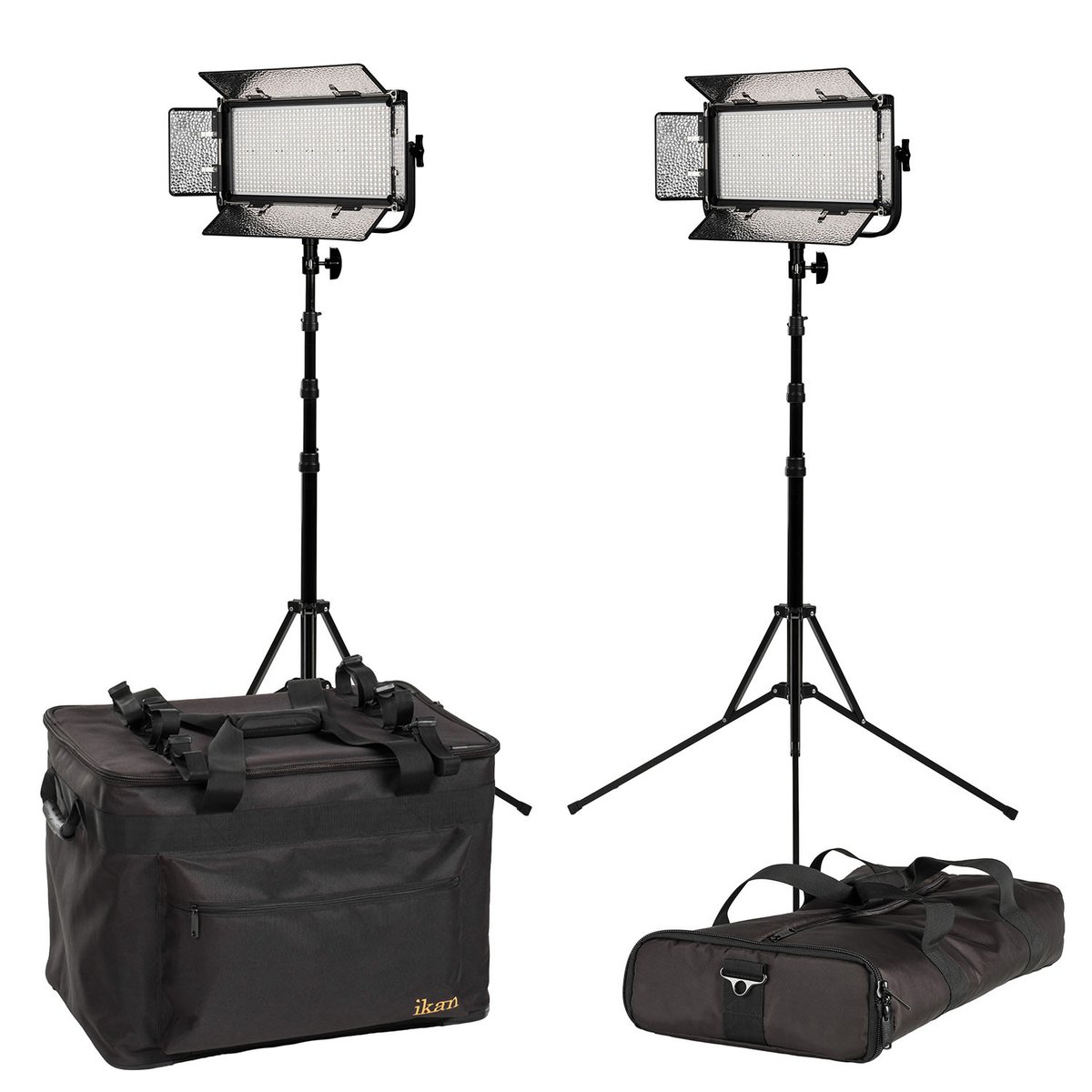 Ikan Mylo Soft Bi-Color 2-Point LED Light Kit with 2 x MSB8, Includes DV Batteries, Stands, and Bags